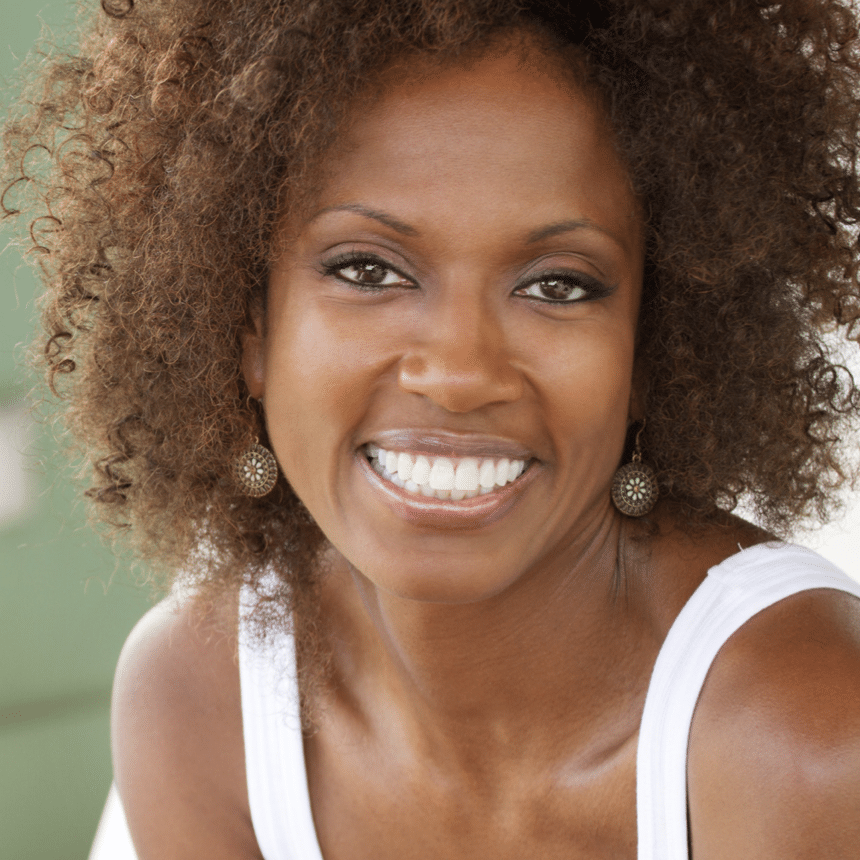 woman smiling trusted confidence 